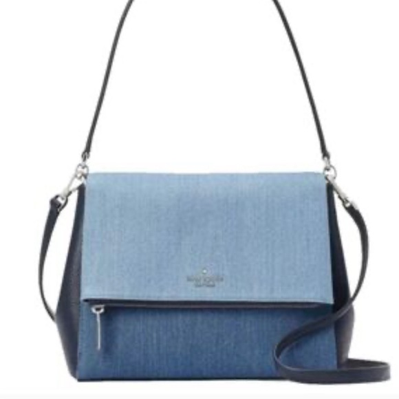 Kate Spade Leila flap Elegant Blue Shoulder Bag - Picture 1 of 10